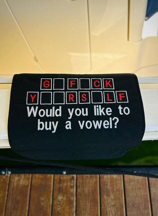 "Would You Like to Buy a Vowel" Sunbrella Gunwale Boarding Mat