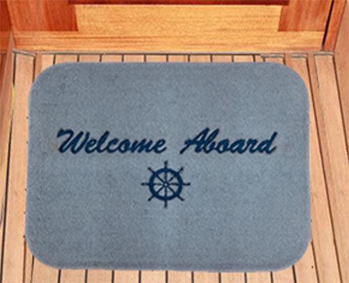 Personalized 18" X 24" "Welcome Aboard" Marine Dock & Deck Mat - Matworks