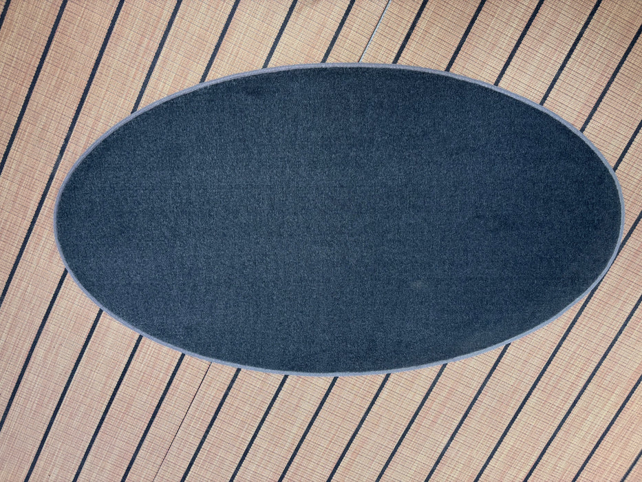 Dark Grey Oval 18" x 36" Marine Grade Carpet Mat