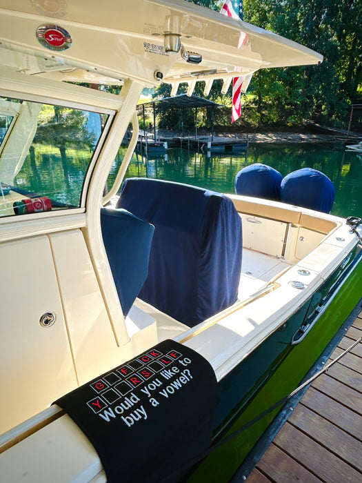 "Would You Like to Buy a Vowel" Sunbrella Gunwale Boarding Mat