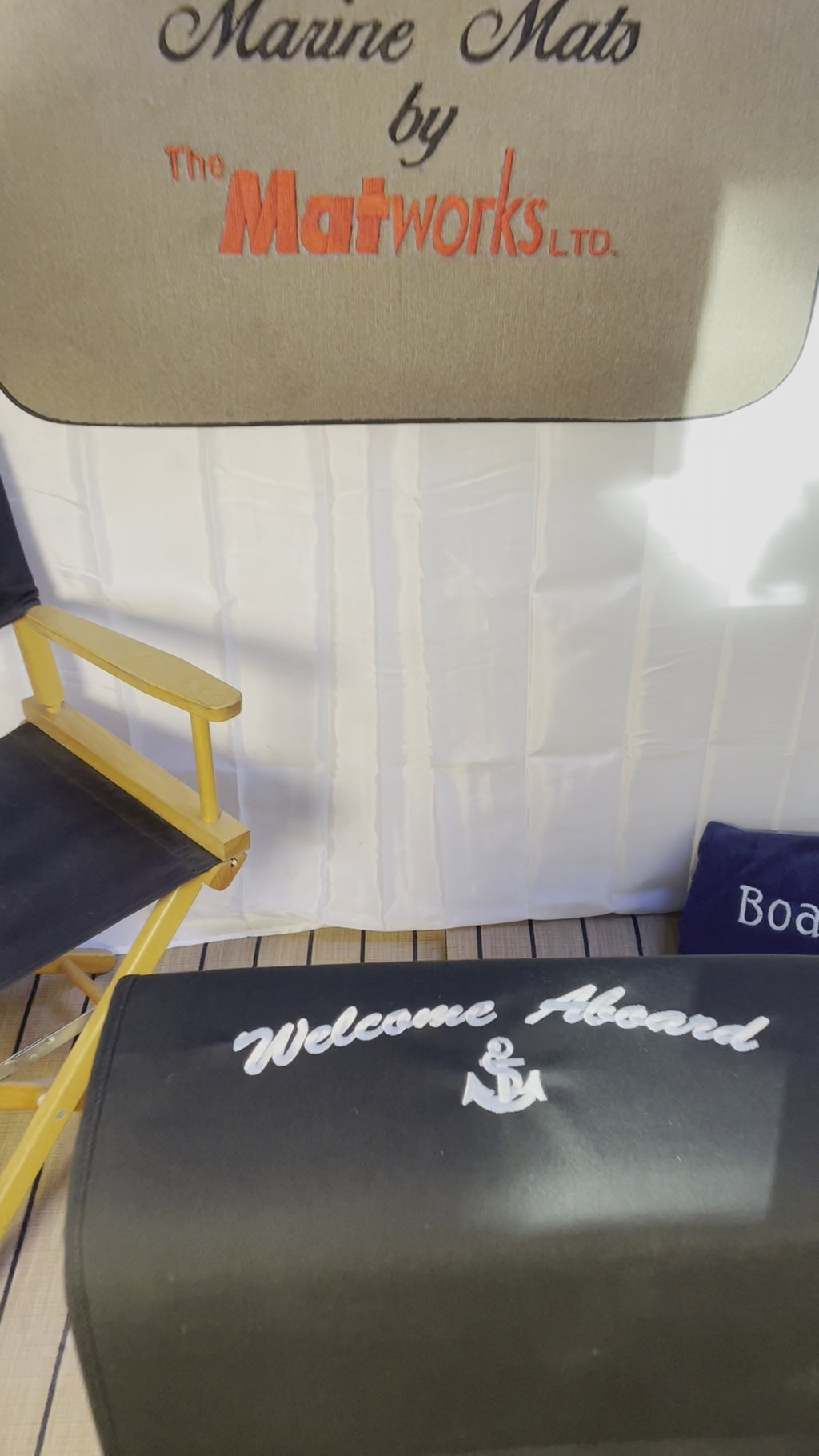 Personalized 18 X 24 Welcome Aboard Marine Dock & Deck Mat