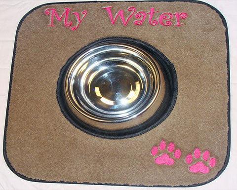 Personalized Pet Food Mat w/ Single Bowl